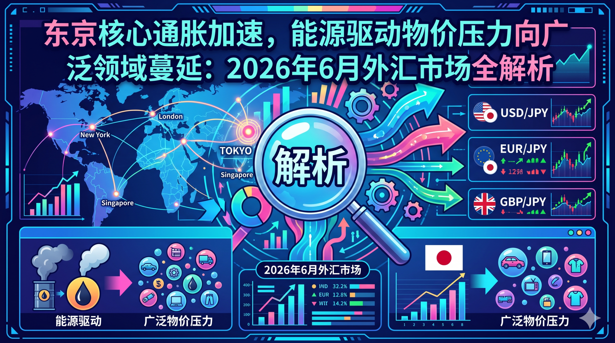 东京核心通胀加速，能源驱动物价压力向广泛领域蔓延：2026年6月外汇市场全解析